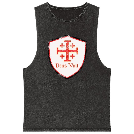 Deus Vult Mineral Wash Tank Tops