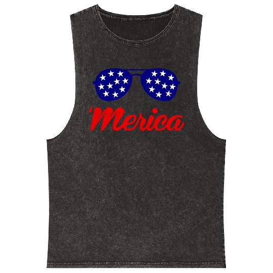 'Merica Mineral Wash Tank Tops