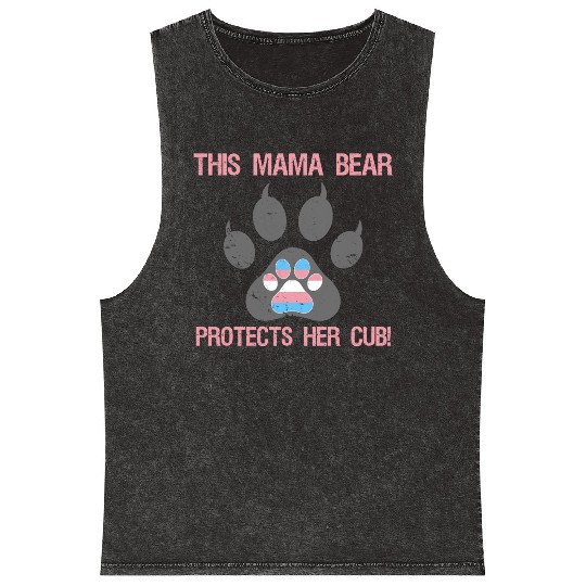 Transgender Pride For Mom Mineral Wash Tank Tops