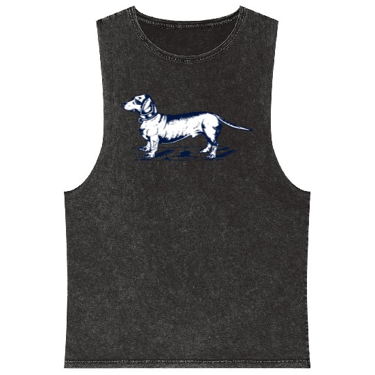 dachshund Mineral Wash Tank Tops