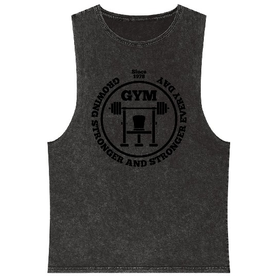 gym logo Mineral Wash Tank Tops