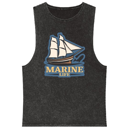 marine life logo Mineral Wash Tank Tops