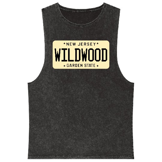 Wildwood New Jersey License Plate Mineral Wash Tank Tops