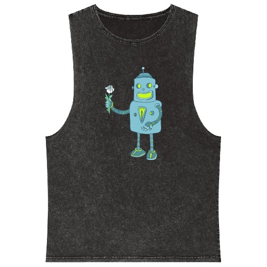 01 robot 1 png vectorstock 4842445 Mineral Wash Tank Tops