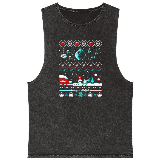 Star Wars ugly Christmas sweater Mineral Wash Tank Tops