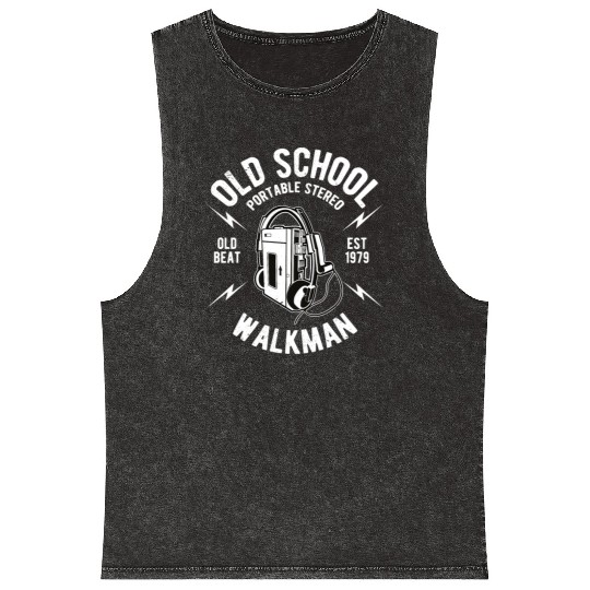 Old School Walkman Mineral Wash Tank Tops