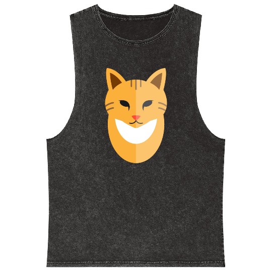 Cat face Mineral Wash Tank Tops