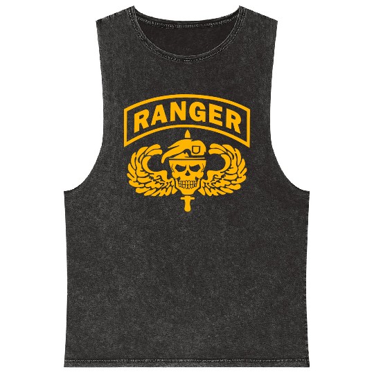 US Army Ranger Skull Mineral Wash Tank Tops