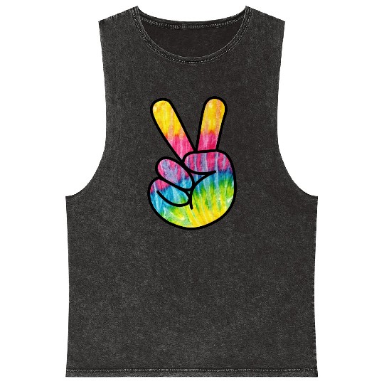 weltfrieden auf erden world peace on earth love170 Mineral Wash Tank Tops