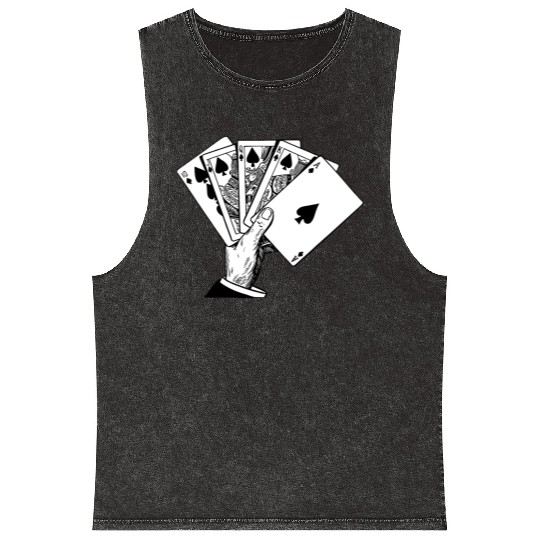 Royal Flush Vintage Illustration Mineral Wash Tank Tops
