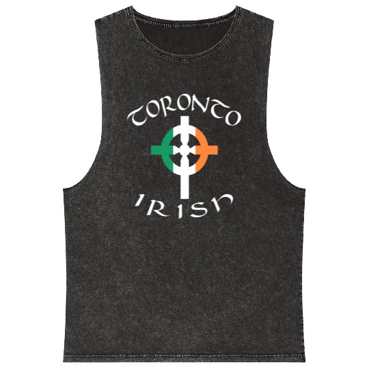 Ireland Canada Pride Celtic Cross Toronto Irish Mineral Wash Tank Tops