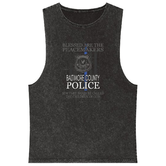 Baltimore County Police Mineral Wash Tank Tops Saint Michael Police Officer Prayer