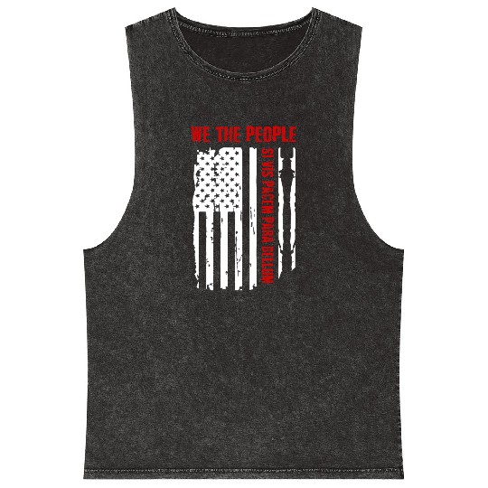 We The People Si Vis Pacem Para Bellum Mineral Wash Tank Tops