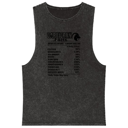 Capricorn Mineral Wash Tank Tops - Capricorn Facts Mineral Wash Tank Tops