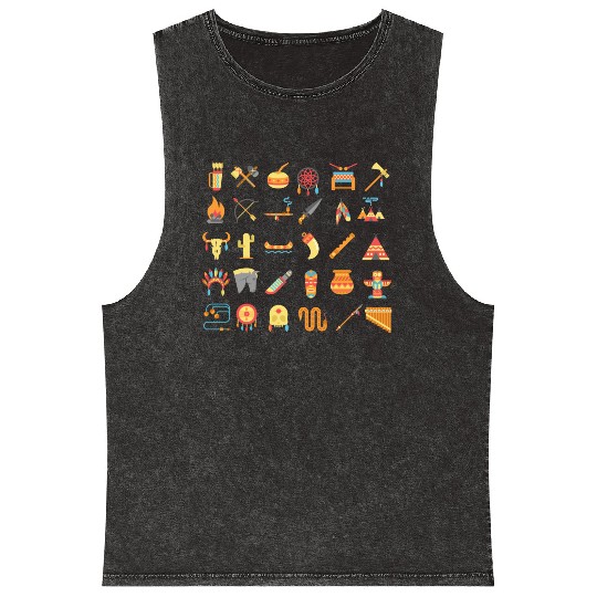 Native American culture/Native American Clothing Mineral Wash Tank Tops