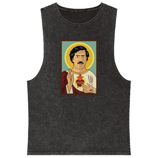 Pablo Escobar Jesus Mineral Wash Tank Tops
