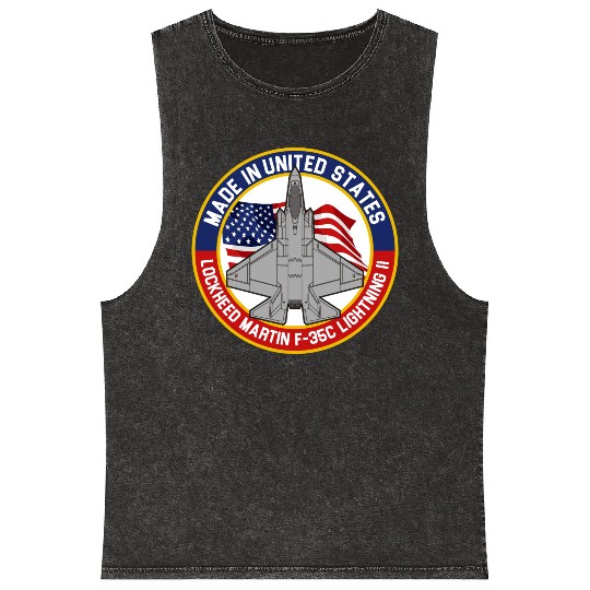 Lockheed Martin F-35C Lightning II - Made in USA Mineral Wash Tank Tops