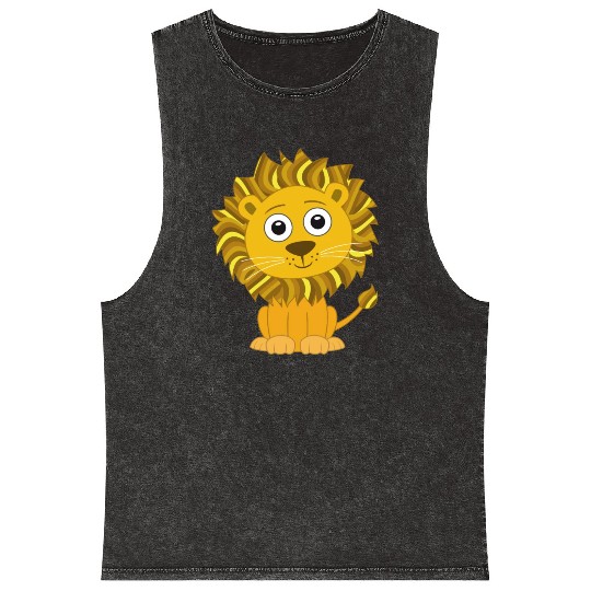Lion cute for Kids and Baby Mineral Wash Tank Tops