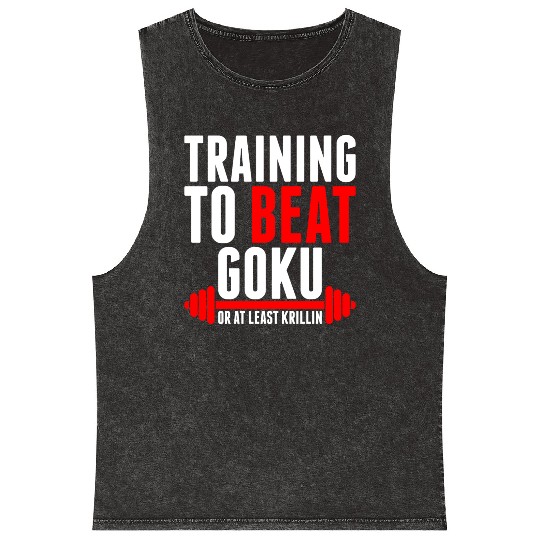 Training To Beat Goku Mineral Wash Tank Tops