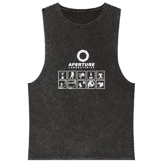 Portal Aperture Science Laboratories Video Game Me Mineral Wash Tank Tops