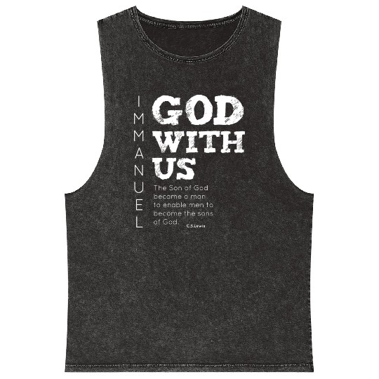 Immanuel, God with us Mineral Wash Tank Tops
