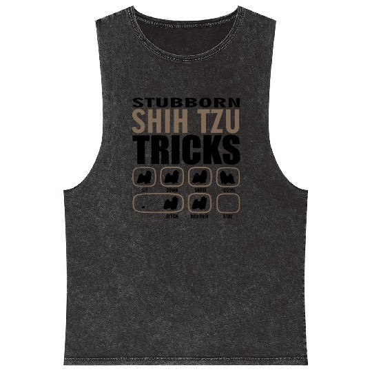 stubborn shih tzu tricks husky Mineral Wash Tank Tops