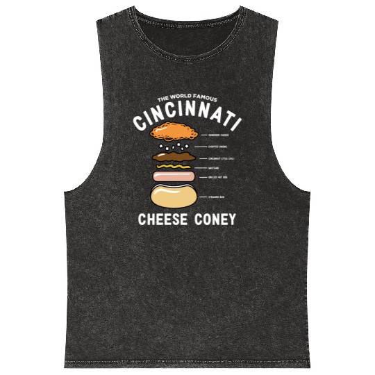 the world famous cincinnati cheese coney chef Mineral Wash Tank Tops