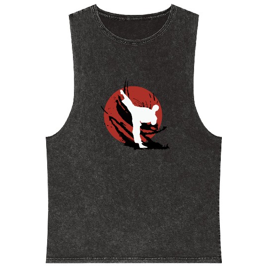 Don't let fool you karate kid Mineral Wash Tank Tops