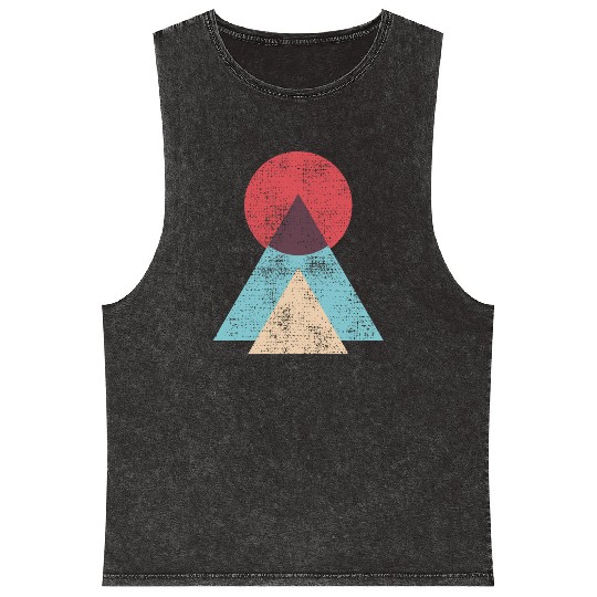 Mountains Sun Nature Abstract Mineral Wash Tank Tops