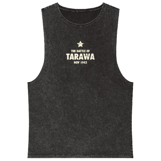 Battle Of Tarawa - World War 2 / WWII Mineral Wash Tank Tops