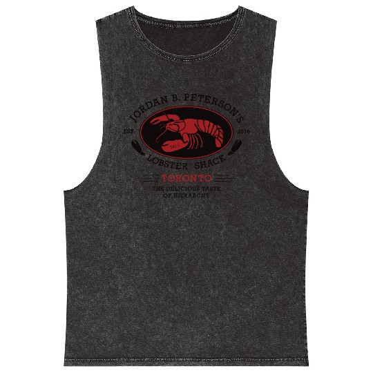Jordan Peterson - Lobster Shack Hierarchy Mineral Wash Tank Tops