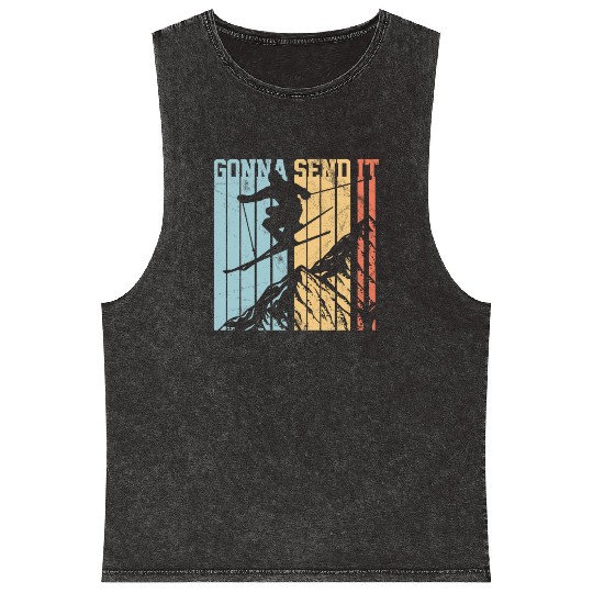 Gonna Send It - Ski Vintage Gift Mineral Wash Tank Tops