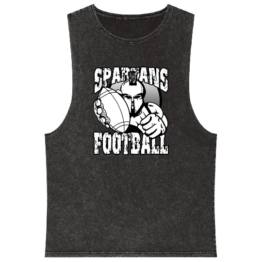 Spartans Football Homecoming Sports School Pride Mineral Wash Tank Tops