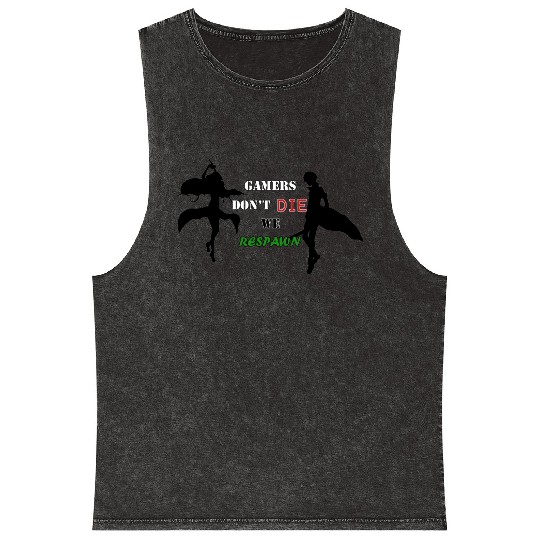 Gamers Dont Die We Respawn (SAO EDITION) Mineral Wash Tank Tops