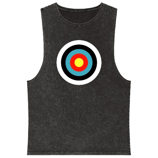 Bullseye Archery Target Shooter Rings Mineral Wash Tank Tops