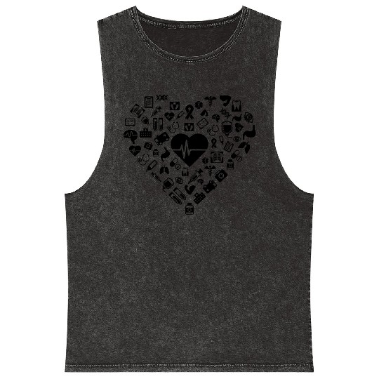 I Love First Aid | Doctor Nurse Heart Hospital Mineral Wash Tank Tops