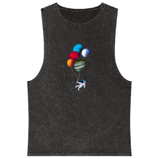 Astronaut balloons Mineral Wash Tank Tops