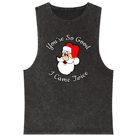 Adult Humor Naughty Dirty Santa Christmas Gift Mineral Wash Tank Tops