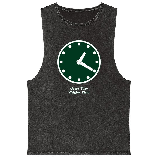 WRIGLEY FIELD SCOREBARD CLOCK IS CHICAGO CUBS GAME Mineral Wash Tank Tops