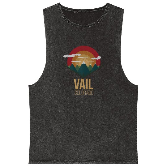 Snowboard Vail Colorado Snowpark Ski Winter Gift Mineral Wash Tank Tops