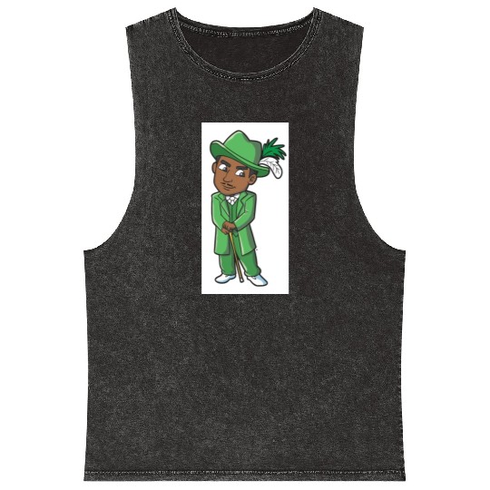 Money Green Mineral Wash Tank Tops