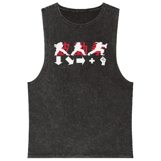 Hadouken Ryu Street Fighter 1 Mineral Wash Tank Tops