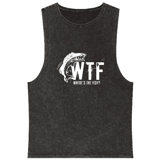 wtf where is the fish fishing tattoo Mineral Wash Tank Tops