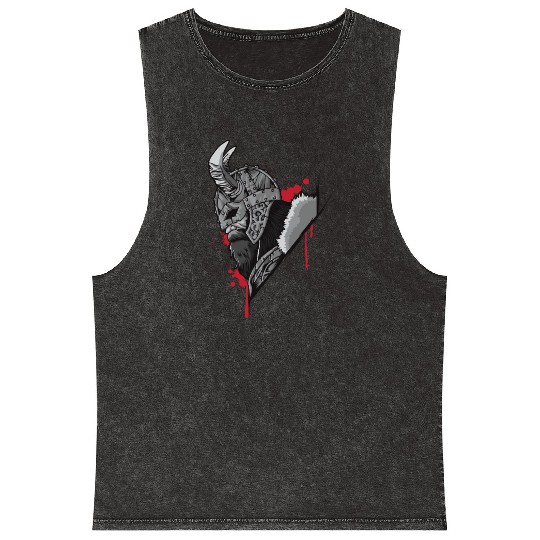 Viking Warrior | Raven Odin Valhalla Valknut Loki Mineral Wash Tank Tops