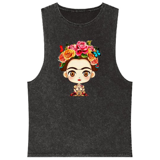FRIDA KAHLO woman Mineral Wash Tank Tops