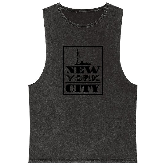 New York City NYC Big Apple Print Gift Ideas Mineral Wash Tank Tops
