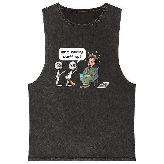 Ancient Aliens Mineral Wash Tank Tops