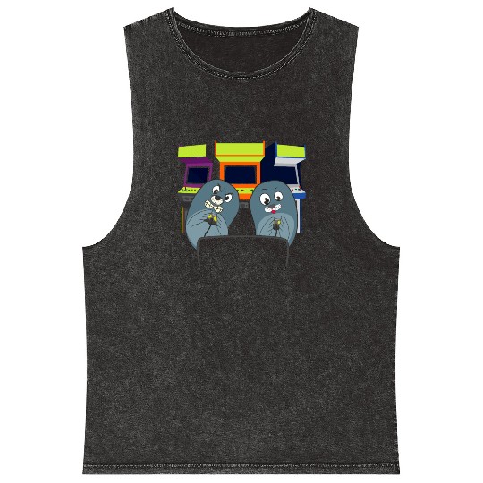 sea lion Seal Video Game gift Mineral Wash Tank Tops