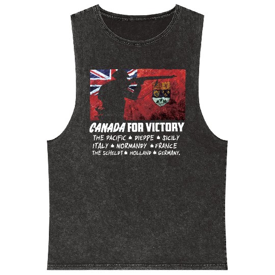 Canadian World War 2 Battles Mineral Wash Tank Tops