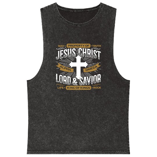 way property of truth jesus christ alpha omega lor Mineral Wash Tank Tops